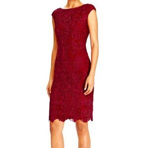 Lauren Ralph Lauren Red Crochet Lace Sheath Dress SZ: 12